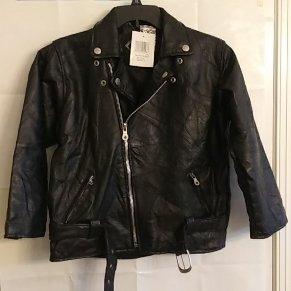Diamond*Plate Youth Biker Leather Jacket Size 12